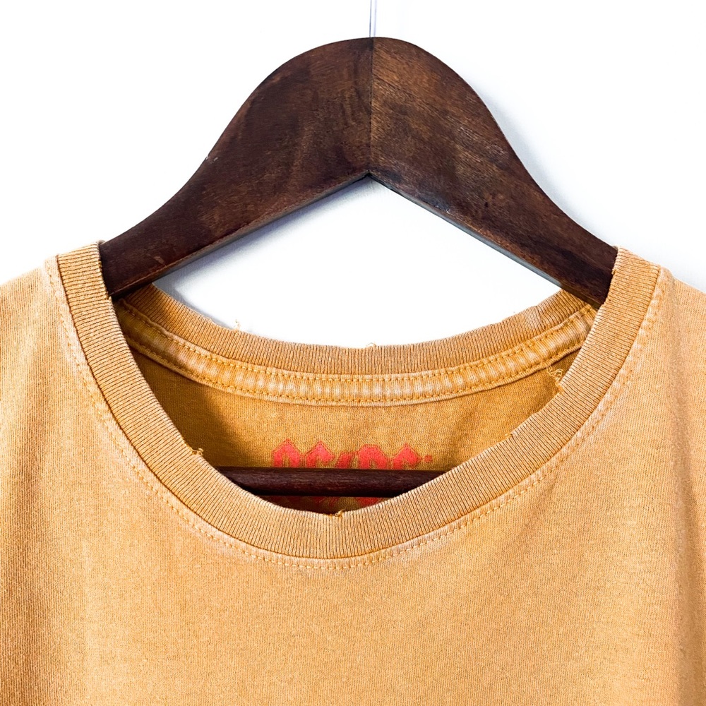 ACDC Distressed High Voltage Raw Cropped Rock Grunge Music Band Tee Crop Tank - Picture 2 of 2